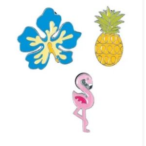 LAST 1 - Set of 3 FUN Tropical Enamel Pins